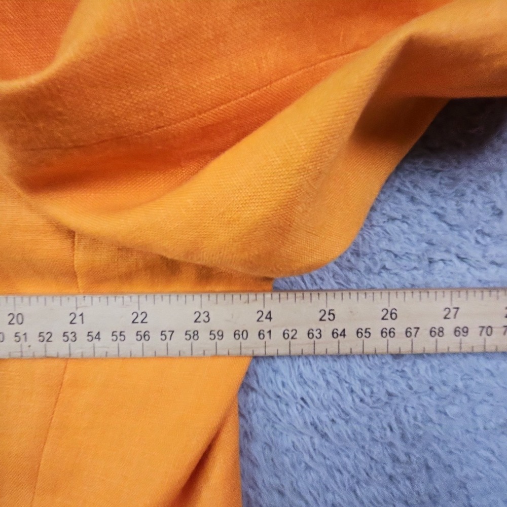 Ralph Lauren Linen Blazer Womens 18W Orange Old Money Coastal Career Prep Jacket - Picture 14 of 16